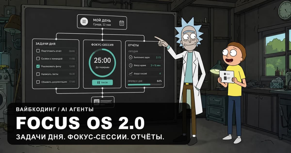 Обложка статьи «Focus OS 2.0: от памяти проектов к управлению рабочим днём»